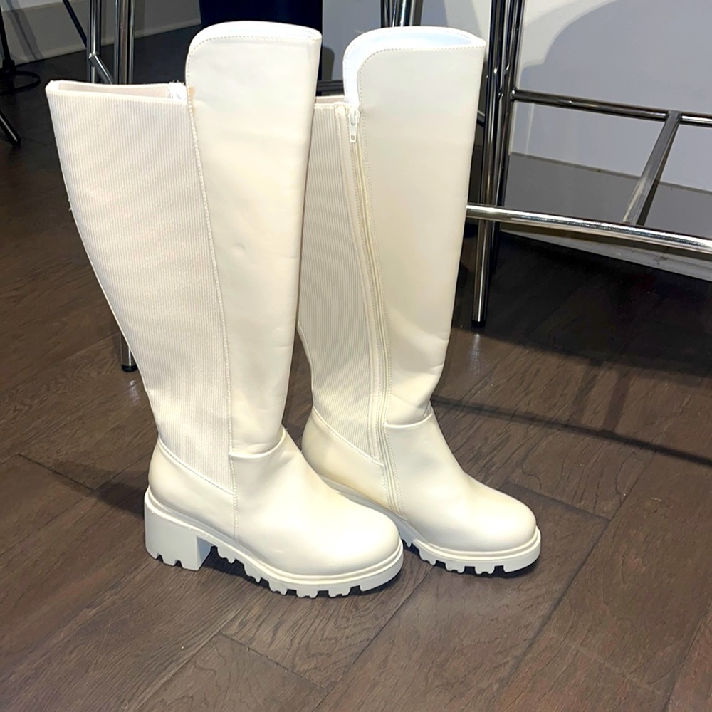 cream riding boot wide calf